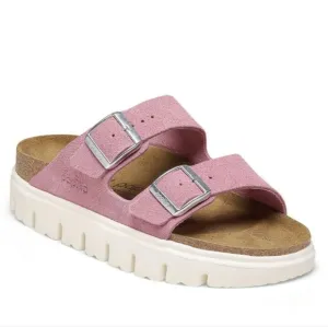 Birkenstock Arizona Chunky Suede Leather Sandals Candy Pink Papillio 42 NEW NWT