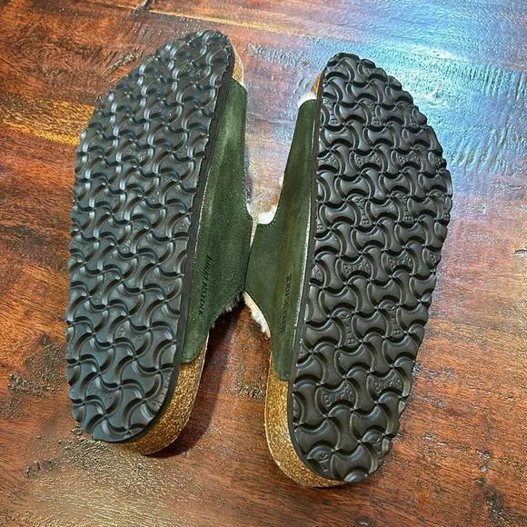 Birkenstock Arizona Shearling Suede Sandals Mountain View Green 43 NWT