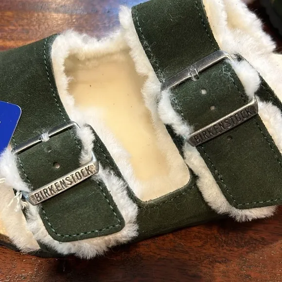 Birkenstock Arizona Shearling Suede Sandals Mountain View Green 43 NWT