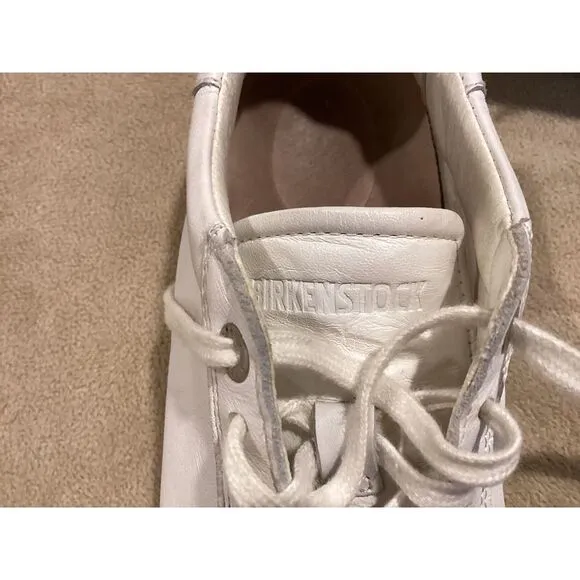 Birkenstock Bend White Low Leather Sneakers, Women Size 8/Men Size 6, EU Size 39