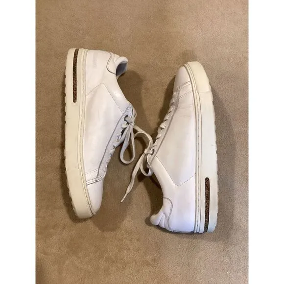 Birkenstock Bend White Low Leather Sneakers, Women Size 8/Men Size 6, EU Size 39