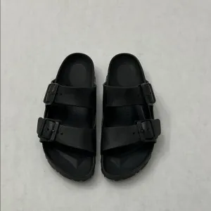 Birkenstock Black Sandals with Adjustable Straps and Contoured Footbed