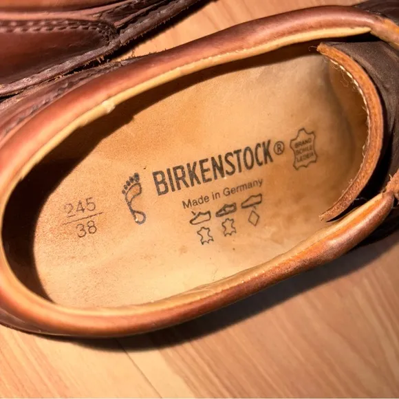 Birkenstock Brown Leather Baltimore Bohemian Moc Toe Lace Up Oxford Loafer Sz 7