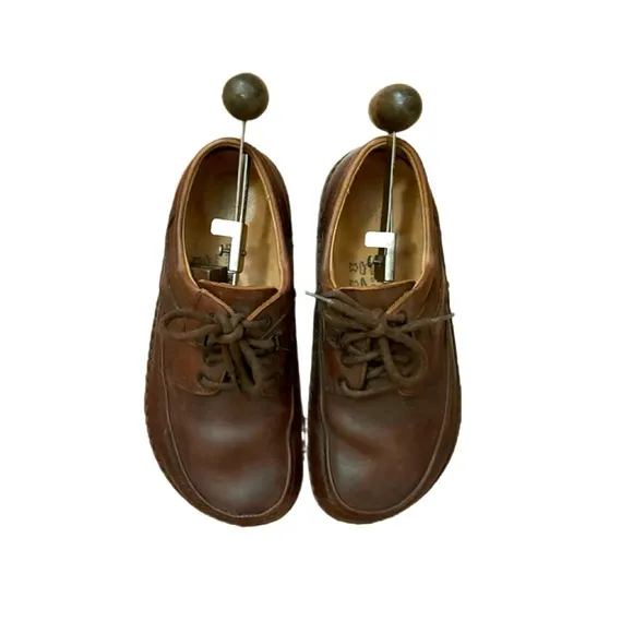 Birkenstock Brown Leather Baltimore Bohemian Moc Toe Lace Up Oxford Loafer Sz 7