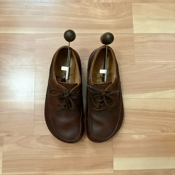 Birkenstock Brown Leather Baltimore Bohemian Moc Toe Lace Up Oxford Loafer Sz 7