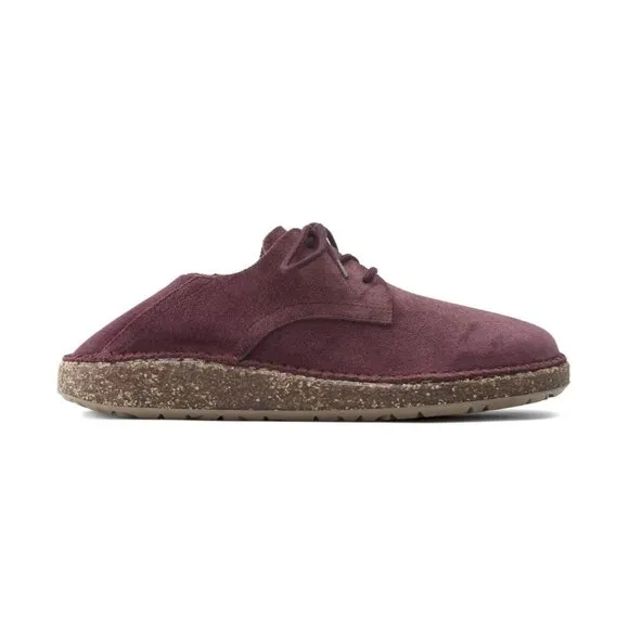 BIRKENSTOCK Gary Suede Leather Lace Up Kids Shoes in Maroon  Size 33 USA 2 - 2.5