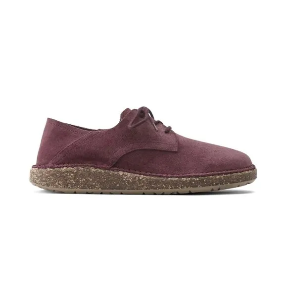 BIRKENSTOCK Gary Suede Leather Lace Up Kids Shoes in Maroon  Size 33 USA 2 - 2.5