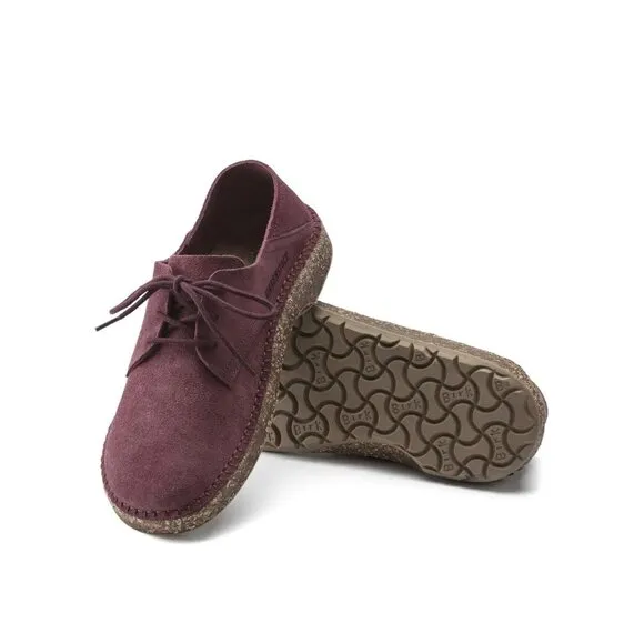 BIRKENSTOCK Gary Suede Leather Lace Up Kids Shoes in Maroon  Size 33 USA 2 - 2.5