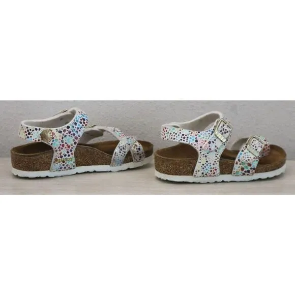 Birkenstock  Girls' Sz 24 US 6-6.5 White Taormina Mosaic Sandals