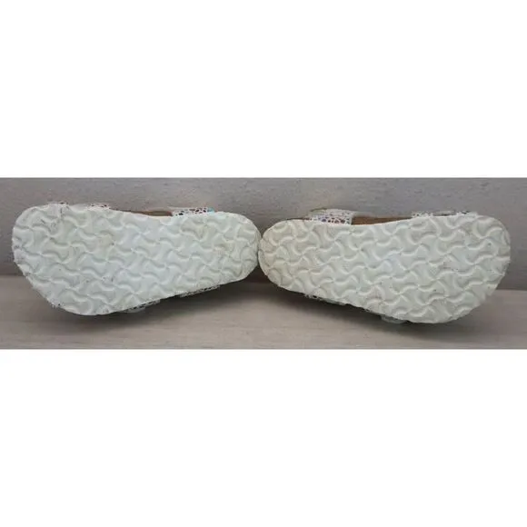 Birkenstock  Girls' Sz 24 US 6-6.5 White Taormina Mosaic Sandals