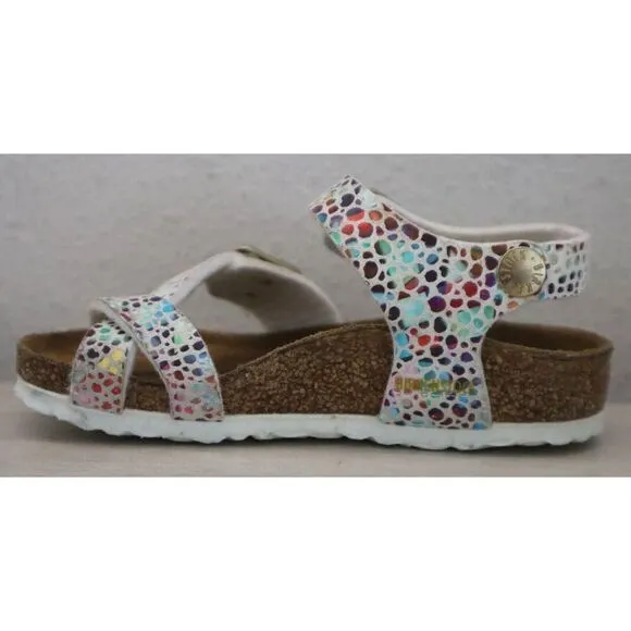 Birkenstock  Girls' Sz 24 US 6-6.5 White Taormina Mosaic Sandals