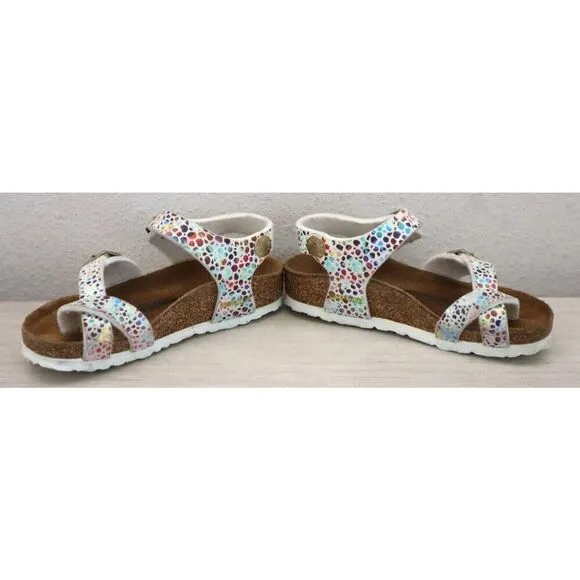 Birkenstock  Girls' Sz 24 US 6-6.5 White Taormina Mosaic Sandals