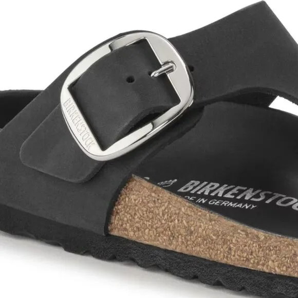 Birkenstock Gizeh Big Buckle Women's Leather Sandals Black L6/M4 Unisex Summer