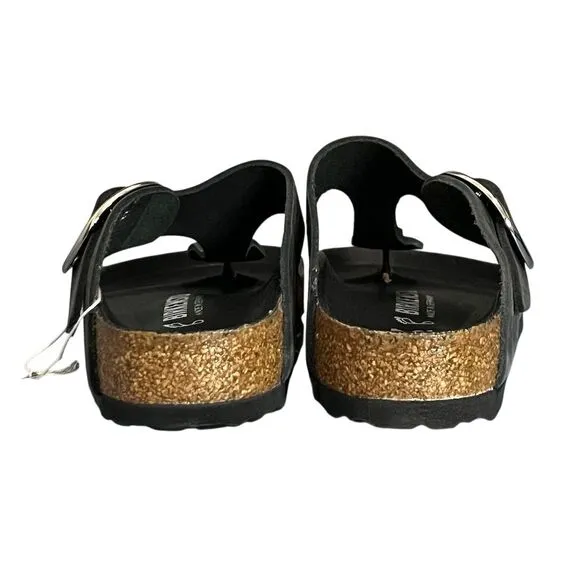 Birkenstock Gizeh Big Buckle Women's Leather Sandals Black L6/M4 Unisex Summer
