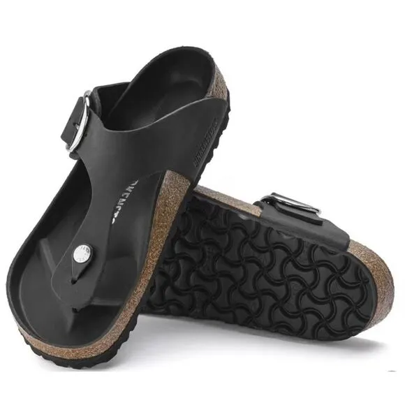 Birkenstock Gizeh Big Buckle Women's Leather Sandals Black L6/M4 Unisex Summer