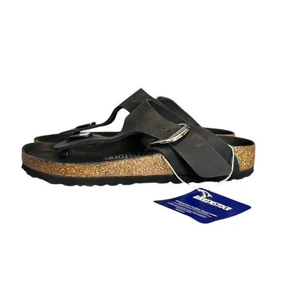 Birkenstock Gizeh Big Buckle Women's Leather Sandals Black L6/M4 Unisex Summer