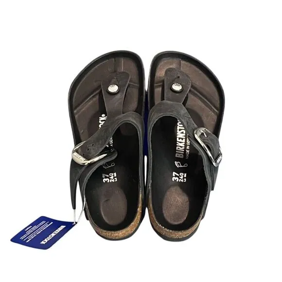 Birkenstock Gizeh Big Buckle Women's Leather Sandals Black L6/M4 Unisex Summer