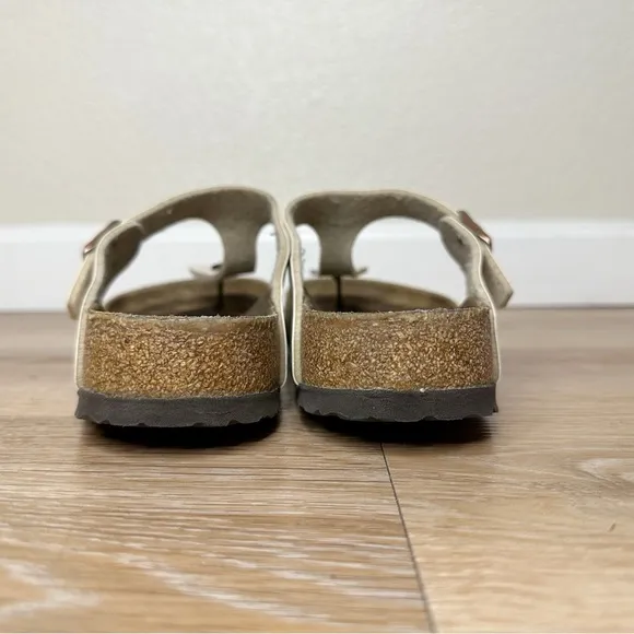 Birkenstock Gizeh Birko-Flor Graceful Pearl White Thong Women's Sandals, Size 40