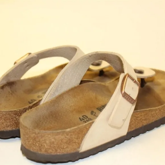 Birkenstock Gizeh Sandal Women Size 9 R 40 Germany Made Pearl Thongs Shoes
