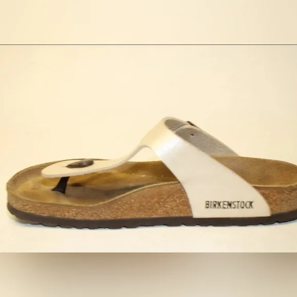 Birkenstock Gizeh Sandal Women Size 9 R 40 Germany Made Pearl Thongs Shoes