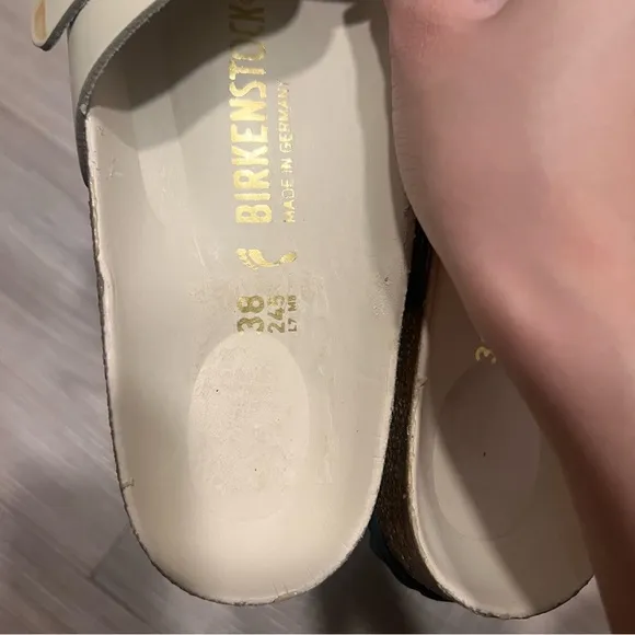 Birkenstock Madrid Big Buckle Natural Leather Patent Sandals