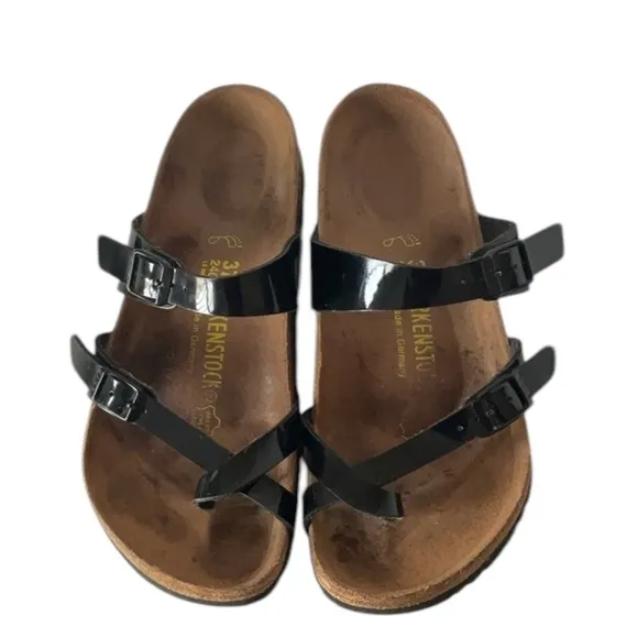 Birkenstock Mayari Black Patent Sandals Regular Width, US 6-6.5