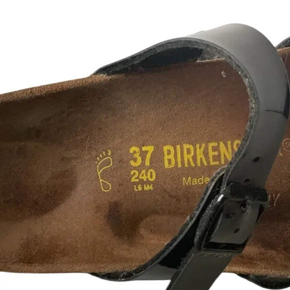 Birkenstock Mayari Black Patent Sandals Regular Width, US 6-6.5