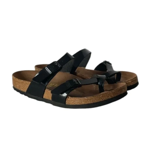 Birkenstock Mayari Black Patent Sandals Regular Width, US 6-6.5