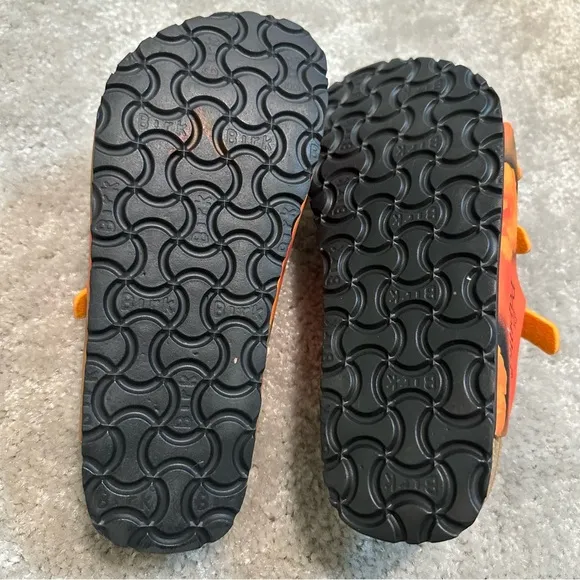Birkenstock Papillio Florida Leather Sandals Orange Floral Design Size 35 K3-3.5