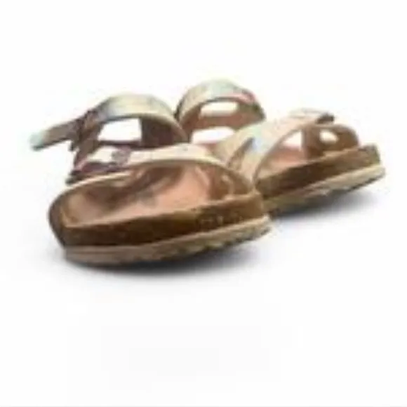 Birkenstock rio ankle strap Sandals  pink Floral Print size 4 youth summer