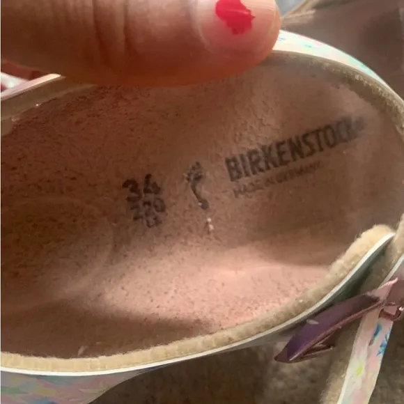 Birkenstock rio ankle strap Sandals  pink Floral Print size 4 youth summer