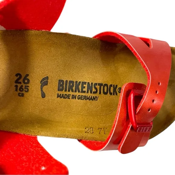 Birkenstock Rio Kids Sandals - Soft Metallic Red - Size 26 (US 8-8.5 Toddler)