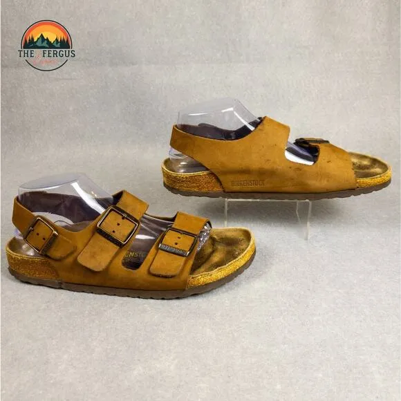 Birkenstock Slingback Sandal Brown Buckle Strap Cork Unisex Mens Women's Size 42