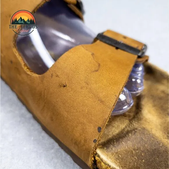 Birkenstock Slingback Sandal Brown Buckle Strap Cork Unisex Mens Women's Size 42