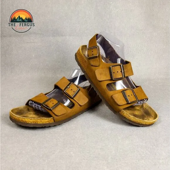 Birkenstock Slingback Sandal Brown Buckle Strap Cork Unisex Mens Women's Size 42