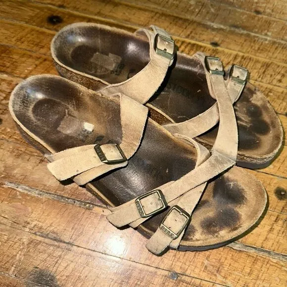 Birkenstock strappy tan ortho arch support 38 sandals