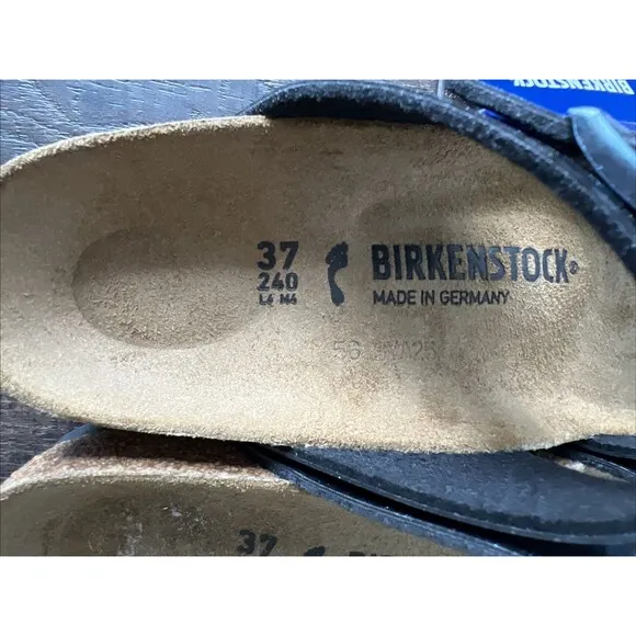 Birkenstock Sydney Sandals Magic Snake Glitter Black Navy Birko-Flor EU37 W6