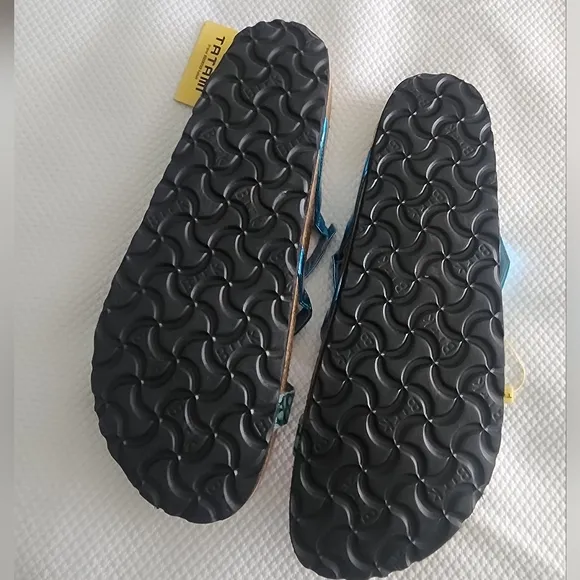 Birkenstock Tatami Blue Sandals with Contoured Footbed and Sparkling Straps