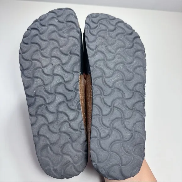 Birkenstock Tula Womens 7 38 Slide Leather Strap Sandals In Black