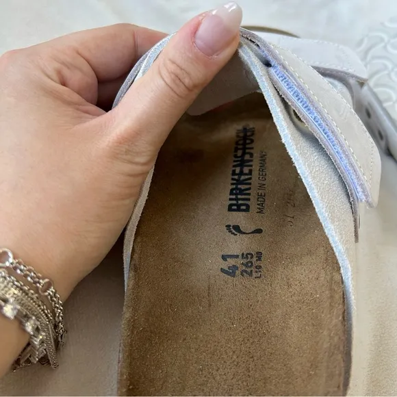 Birkenstock Uji Nubuck/Suede Leather in Antique White.  Sz: EU41/US 10 NWOT