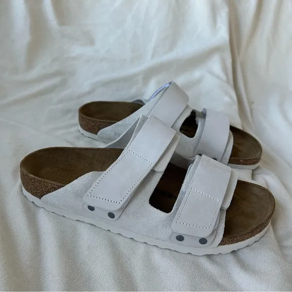 Birkenstock Uji Nubuck/Suede Leather in Antique White.  Sz: EU41/US 10 NWOT