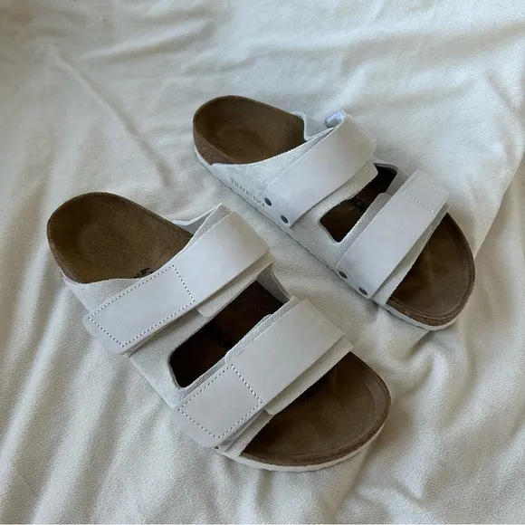 Birkenstock Uji Nubuck/Suede Leather in Antique White.  Sz: EU41/US 10 NWOT