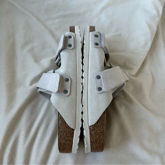 Birkenstock Uji Nubuck/Suede Leather in Antique White.  Sz: EU41/US 10 NWOT
