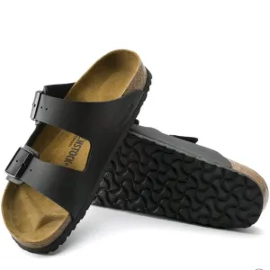 Birkenstock Women’s Arizona Birko-floor Black Sandals 2 Straps Size 38 US 7-7.5