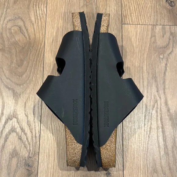 Birkenstock Women’s Arizona Birko-floor Black Sandals 2 Straps Size 38 US 7-7.5