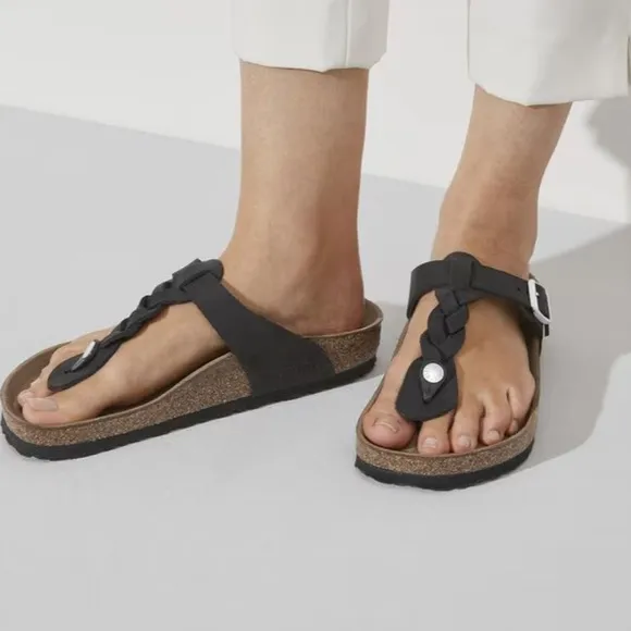 Birkenstock Women's Black‎ Sandals Gizeh Braided