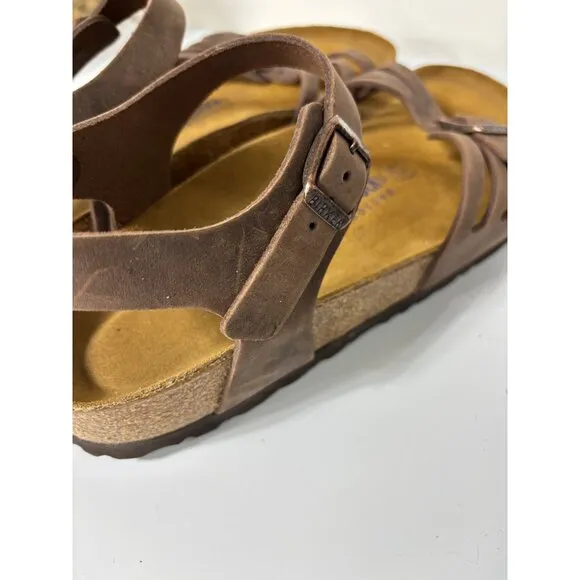 Birkenstock Womens Brown Leather Soft Footbed Sandals Size 40 Bali