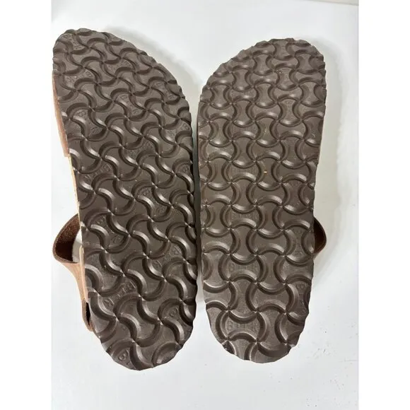 Birkenstock Womens Brown Leather Soft Footbed Sandals Size 40 Bali