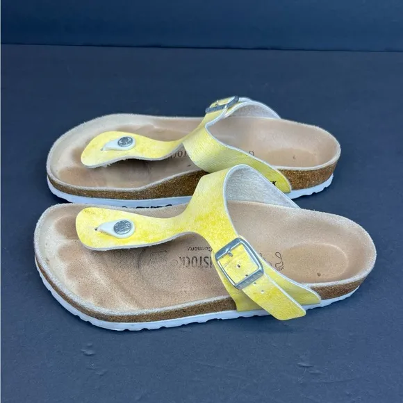 Birkenstock Yellow Sandals with Cork Footbed Women’s US Size 6 Euro 37