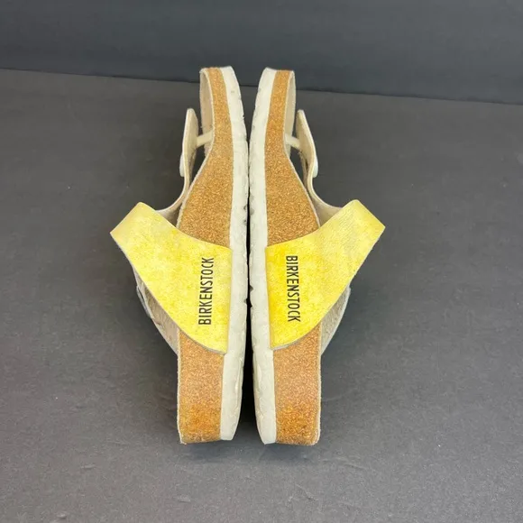 Birkenstock Yellow Sandals with Cork Footbed Women’s US Size 6 Euro 37